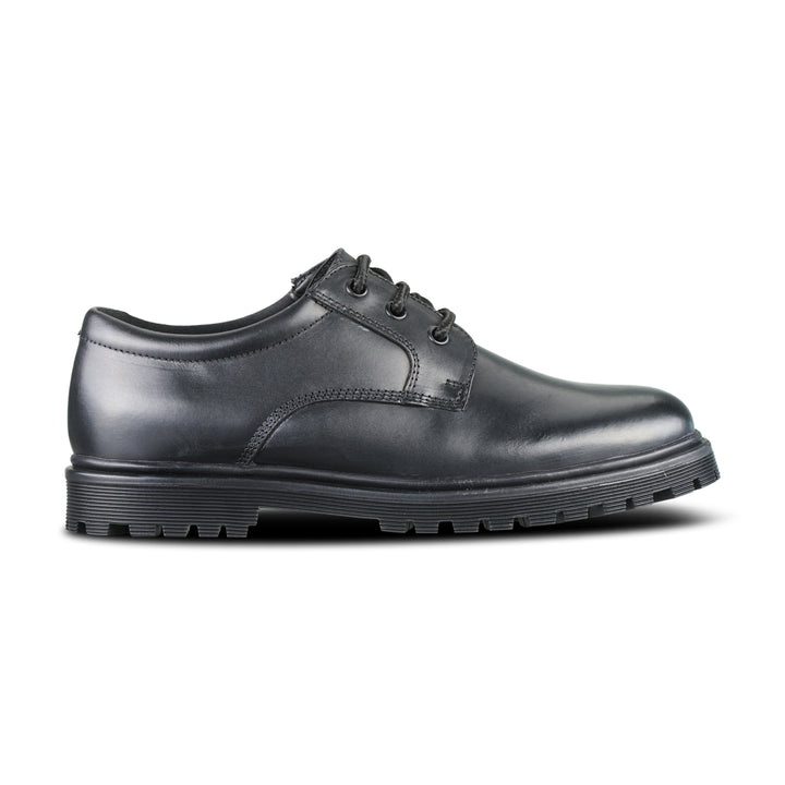 Bailey Black Leather Lace Up Chunky Sole
