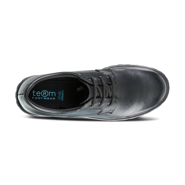 Bailey Black Leather Lace Up Chunky Sole