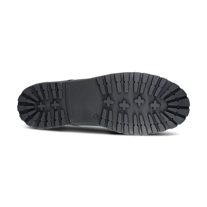 Bailey Black Leather Lace Up Chunky Sole
