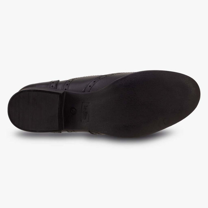 Bella Black Leather Lace Up Brogue