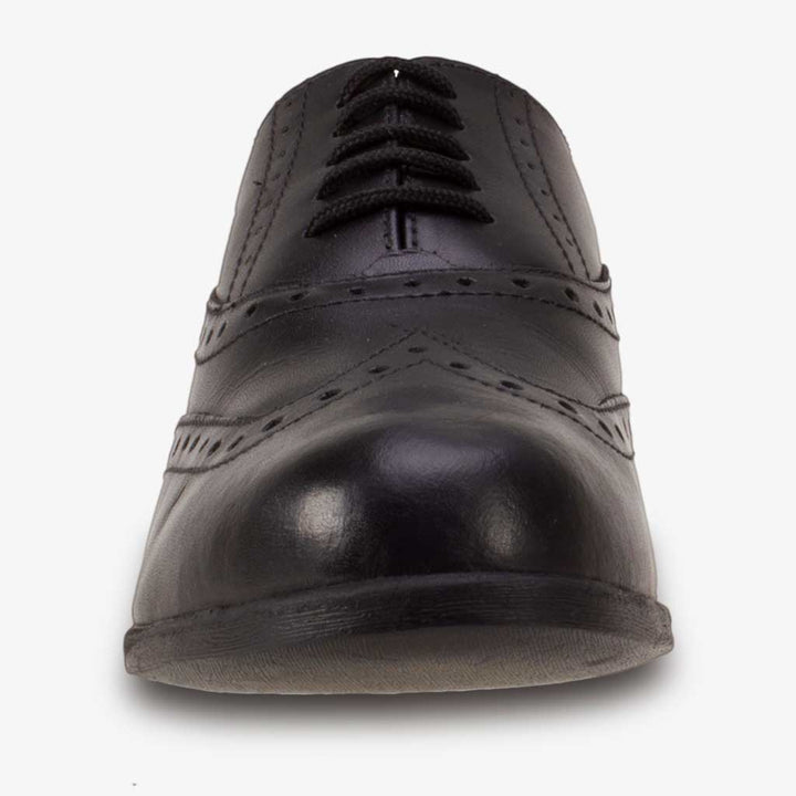 Bella Black Leather Lace Up Brogue