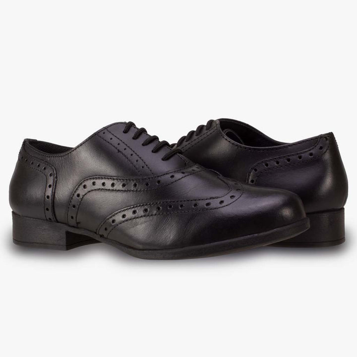 Bella Black Leather Lace Up Brogue