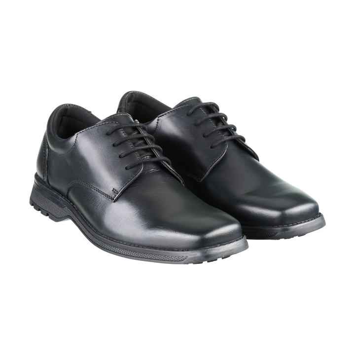 Clerk Tyson Black Leather Chunky Sole Lace Up