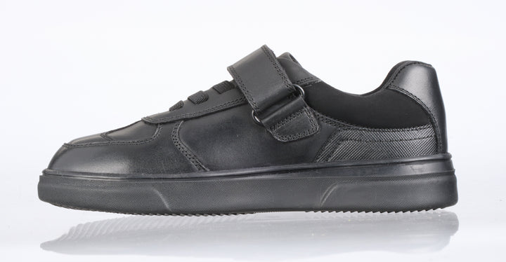 Upton Black Leather Athletic Touch Tape Lace up