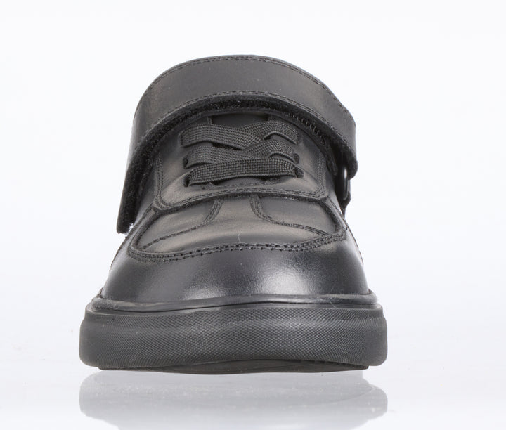 Upton Black Leather Athletic Touch Tape Lace up