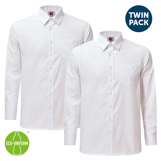 Boys Long Sleeve School Shirts 2 Pack