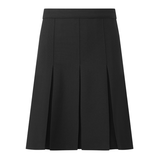 Black Box Pleat School Skirt Girls Pack Black Long Length Box Pleat