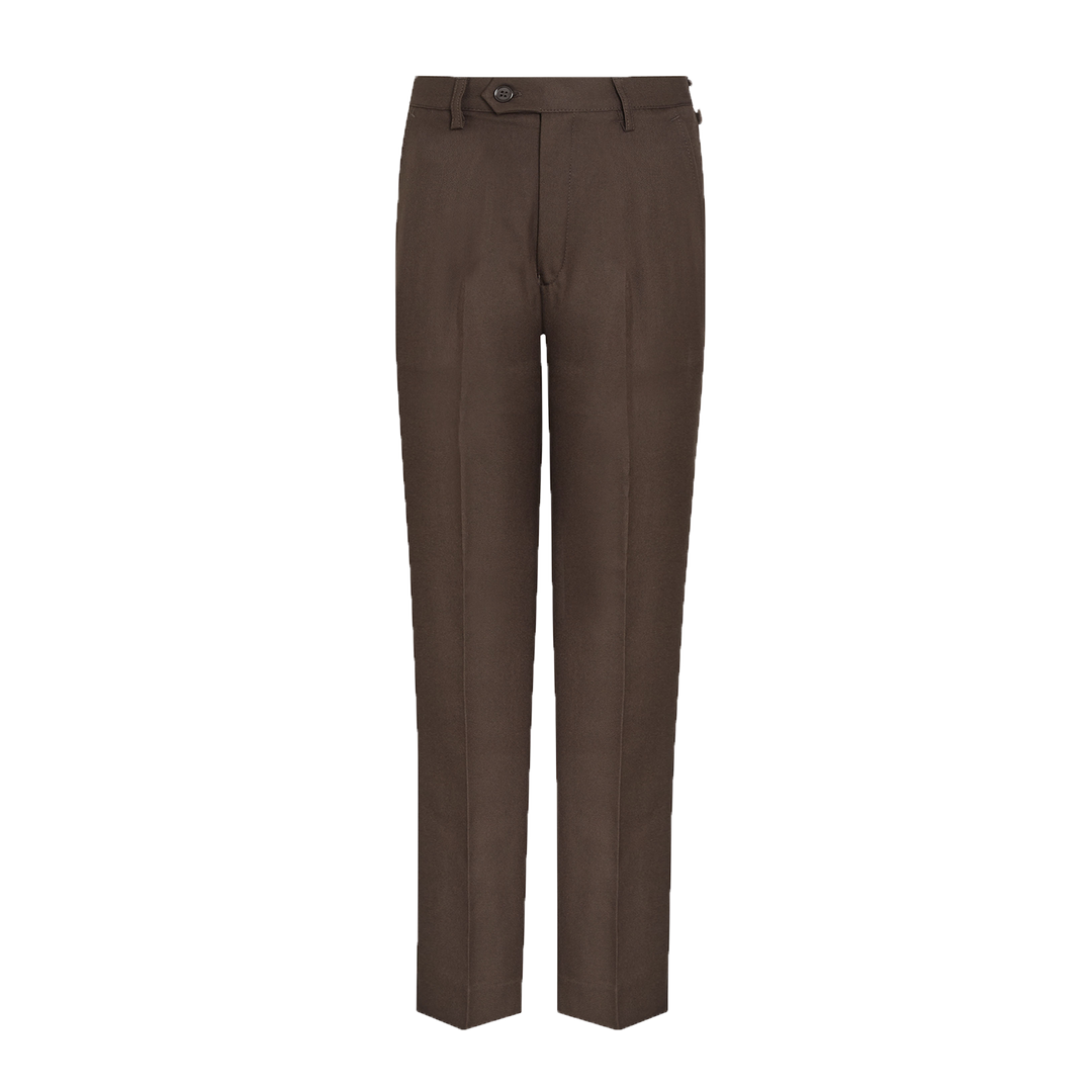 Regular Fit Boys School Trousers - Brown