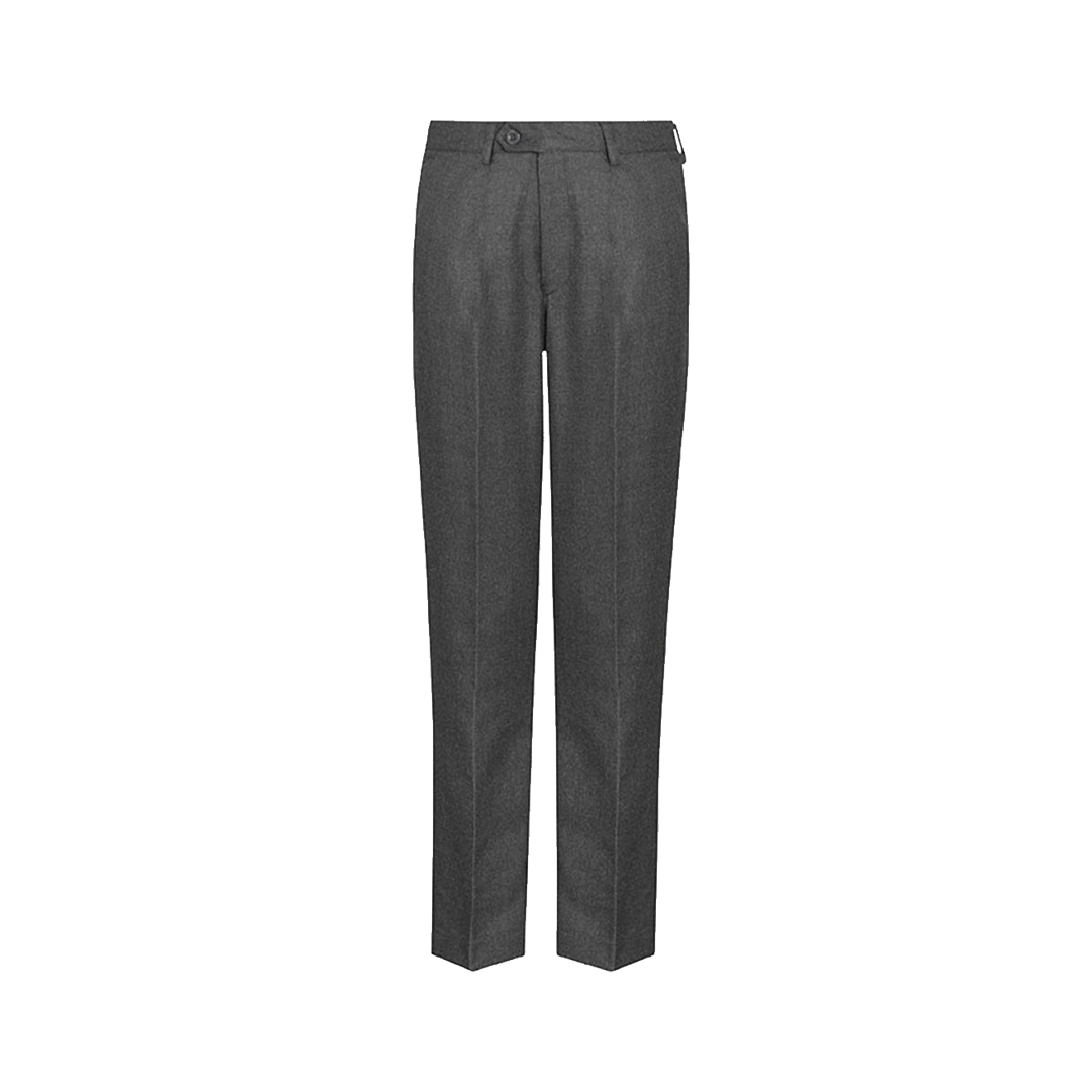 Regular Fit Elastic Back Senior Boys' Trousers - Grey