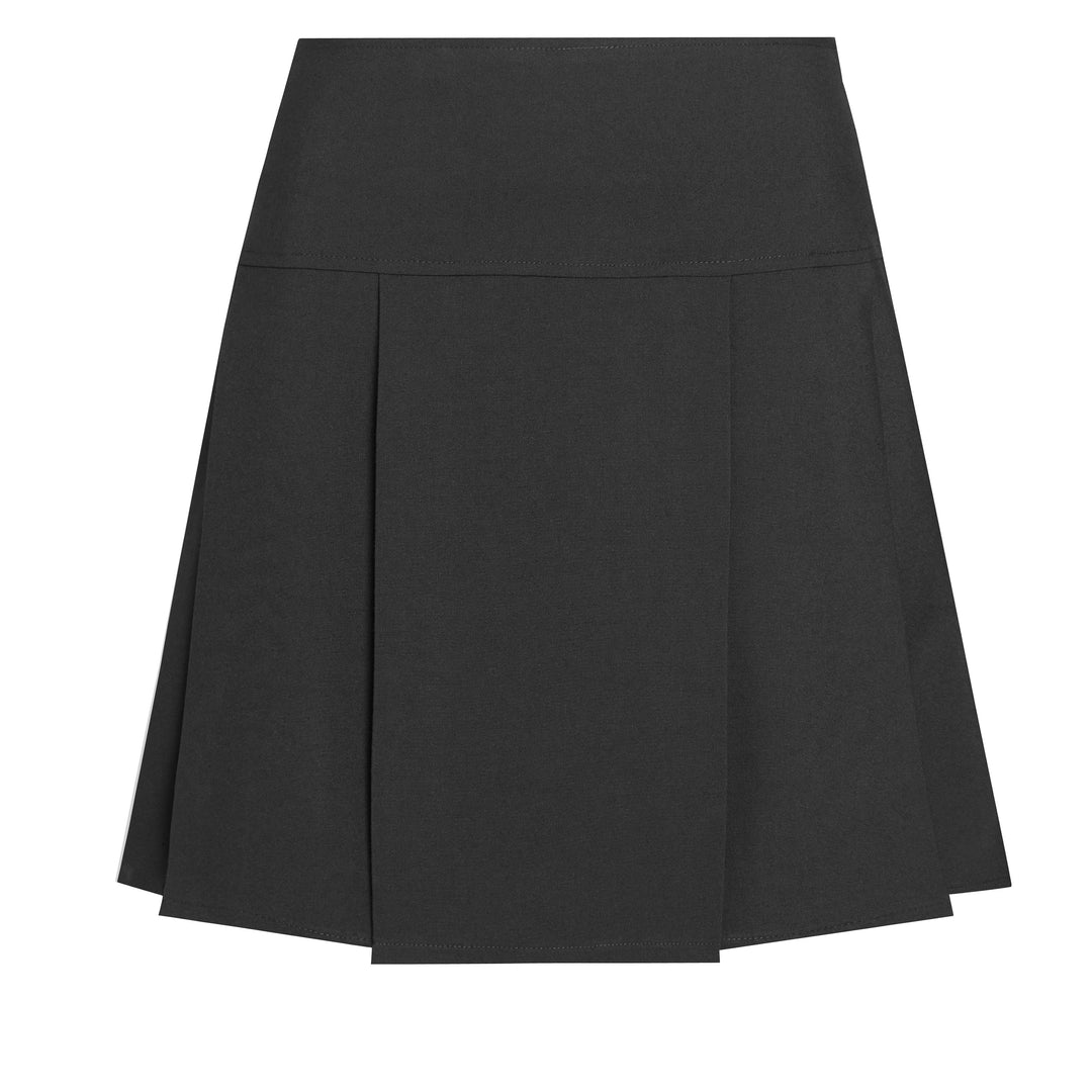 Black Drop Waist Pleated Senior Skirt - Black