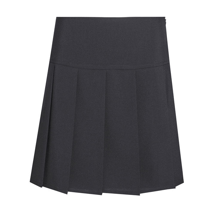 Panel Pleated School Skirt - Black