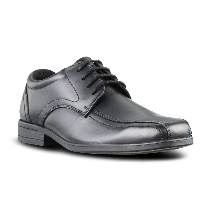 Edward Black Leather Pointed Toe Lace Up