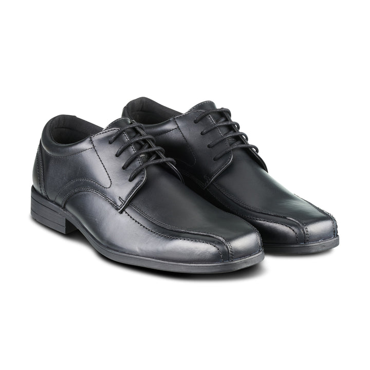 Edward Black Leather Pointed Toe Lace Up