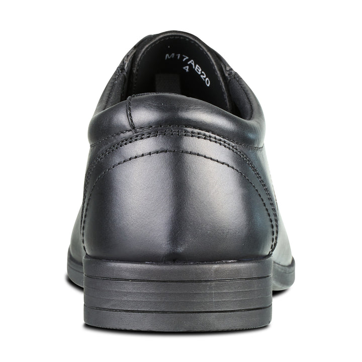 Edward Black Leather Pointed Toe Lace Up