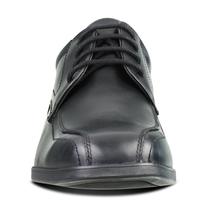 Edward Black Leather Pointed Toe Lace Up