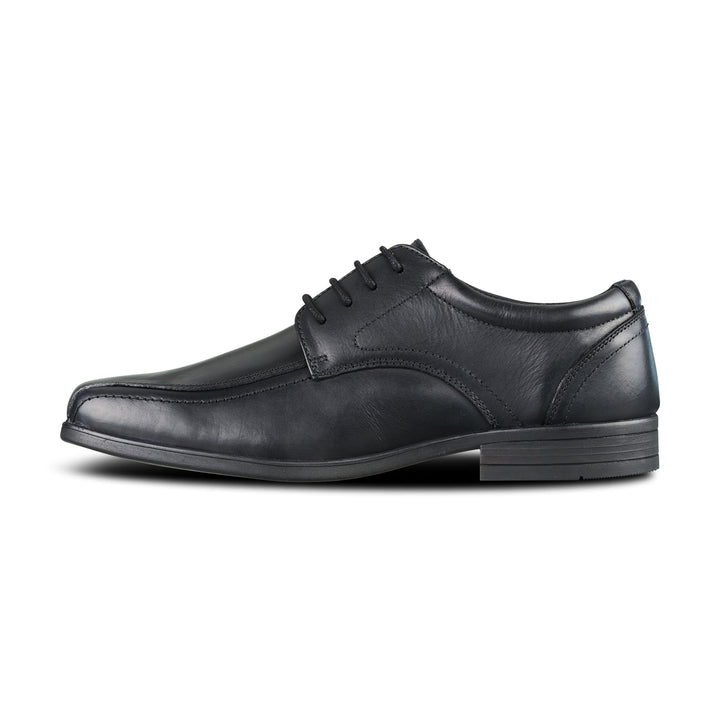 Edward Black Leather Pointed Toe Lace Up
