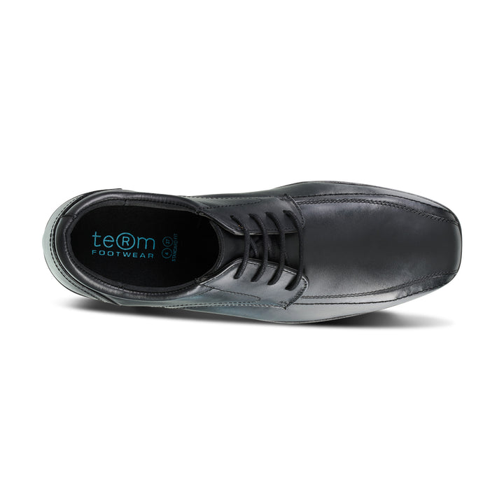 Edward Black Leather Pointed Toe Lace Up