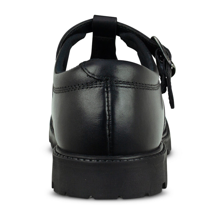 Emily Black Leather Buckle T Bar
