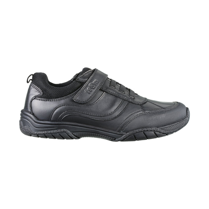 Maxx Black Leather Athletic Touch Tape Lace Up