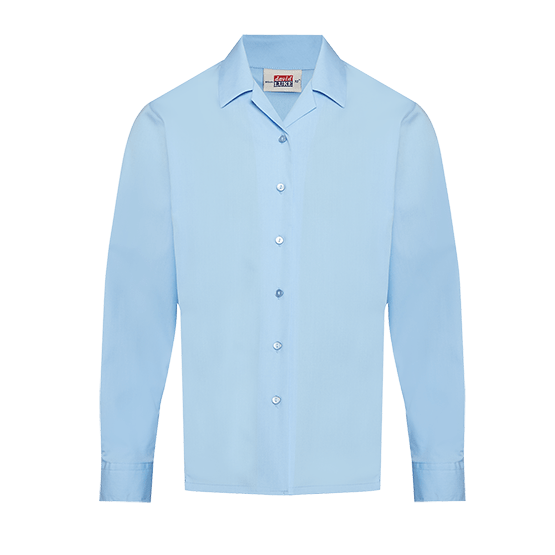 Girls Long Sleeve Revere Collar School Blouse 2 Pack