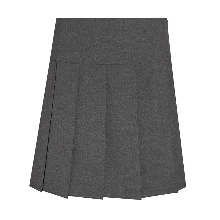 Panel Pleated School Skirt - Grey