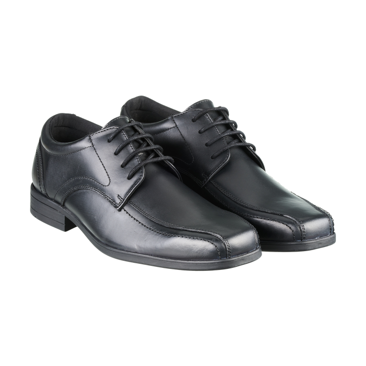 Edward Black Leather Pointed Toe Lace Up