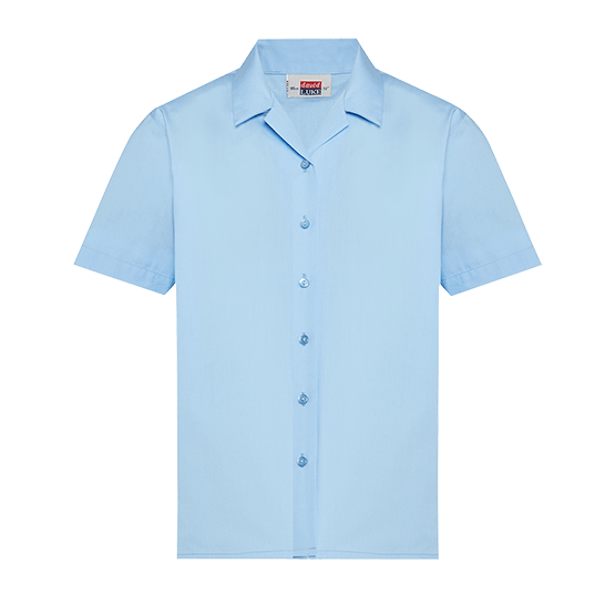 Girls Short Sleeve Revere Collar School Blouse 2 Pack