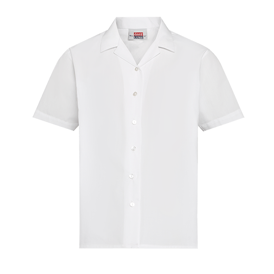 Girls Short Sleeve Revere Collar School Blouse 2 Pack