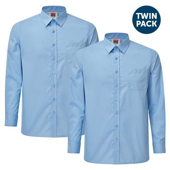 Boys Long Sleeve School Shirts 2 Pack