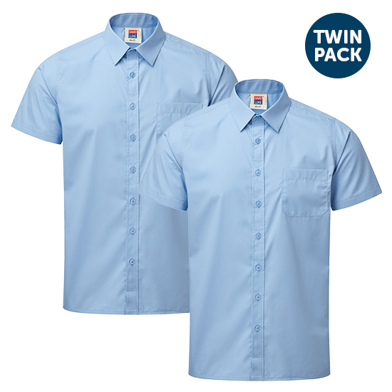 Boys Short Sleeve School Shirts 2 Pack