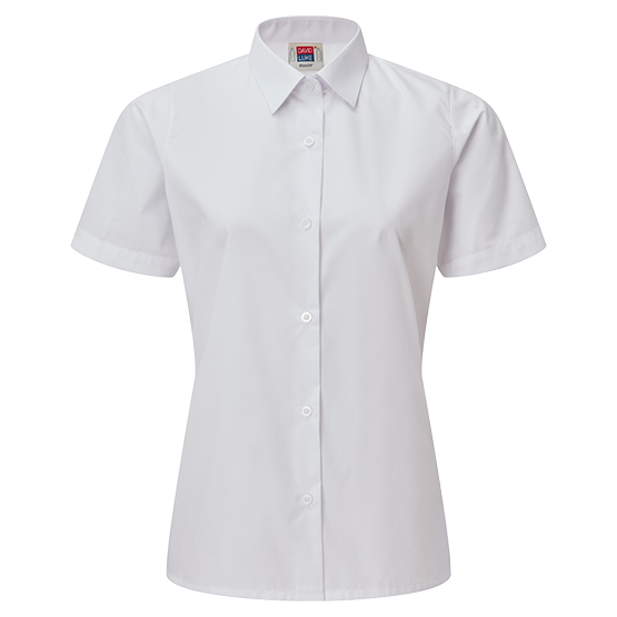 girls white short sleeve school shirt